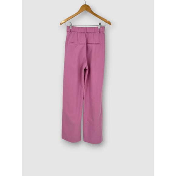 Abercrombie & Fitch Pink Wide Leg Pleated Trousers High Rise Tailored Size 27/4L - Picture 2 of 8